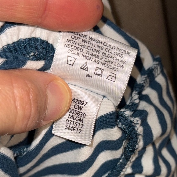 Hannah Anderson Navy Striped Kids/Girls Ruffled Dress w/Front Pocket Size 8 - Picture 8 of 16